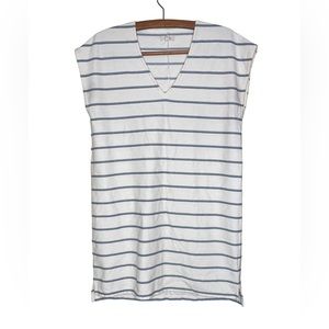 Madewell Women's S Cap Sleeve V-Neck Striped Dress